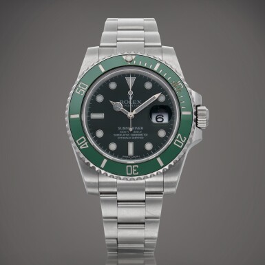 View full screen - View 1 of Lot 137. Submariner 'Hulk', Reference 116610LV A stainless steel wristwatch with date and bracelet Circa 2015 | 勞力士 | Submariner 'Hulk' 型號 116610LV 精鋼鍊帶腕錶備日期顯示,製作年份約 2015.