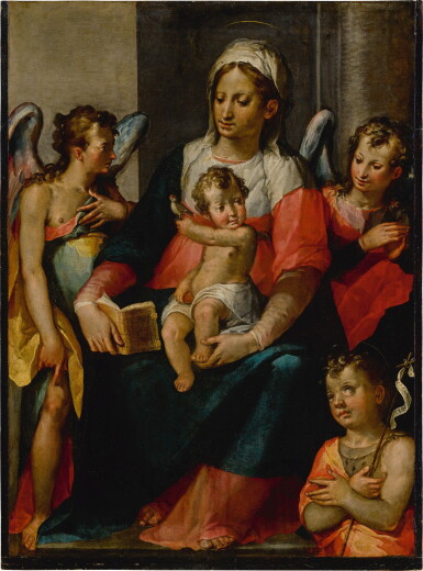 View full screen - View 1 of Lot 385. The Madonna and Child with Young St. John the Baptist and two angels .