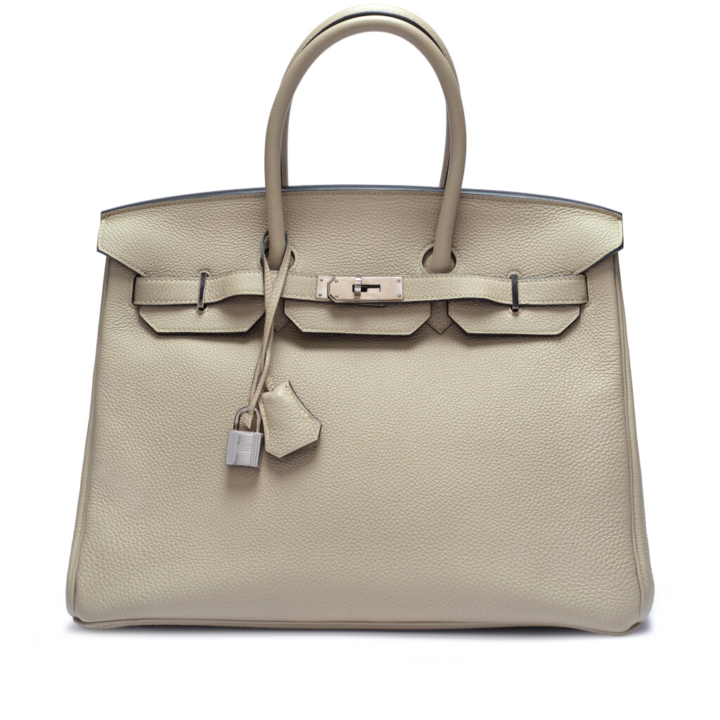 View full screen - View 1 of Lot 82. Gris Tourterelle Togo Birkin 35 Palladium Hardware, 2015.