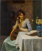 Studying Sheet Music (The Chinese Cloisonne Vase)