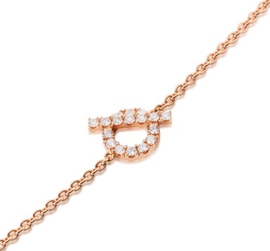 View full screen - View 1 of Lot 662. Paved Diamonds and Rose Gold Finesse Bracelet, 2023.