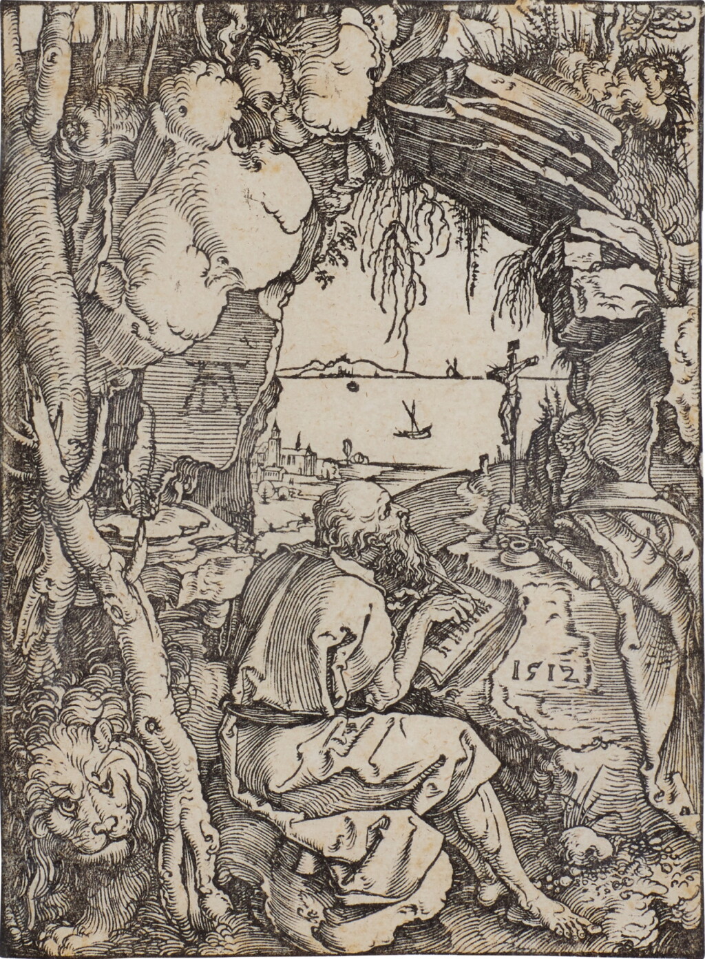 View full screen - View 1 of Lot 11. Saint Jerome in a Cave (B. 113; M., Holl. 229).