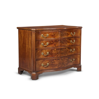 View full screen - View 1 of Lot 526. A George III Mahogany Serpentine Commode, Circa 1770.