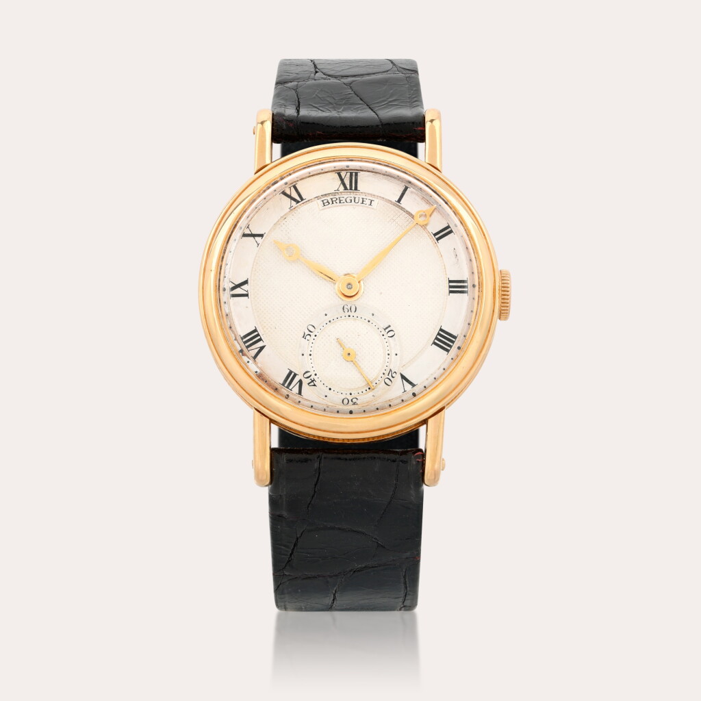 View full screen - View 1 of Lot 31. An 18ct pink gold wristwatch .