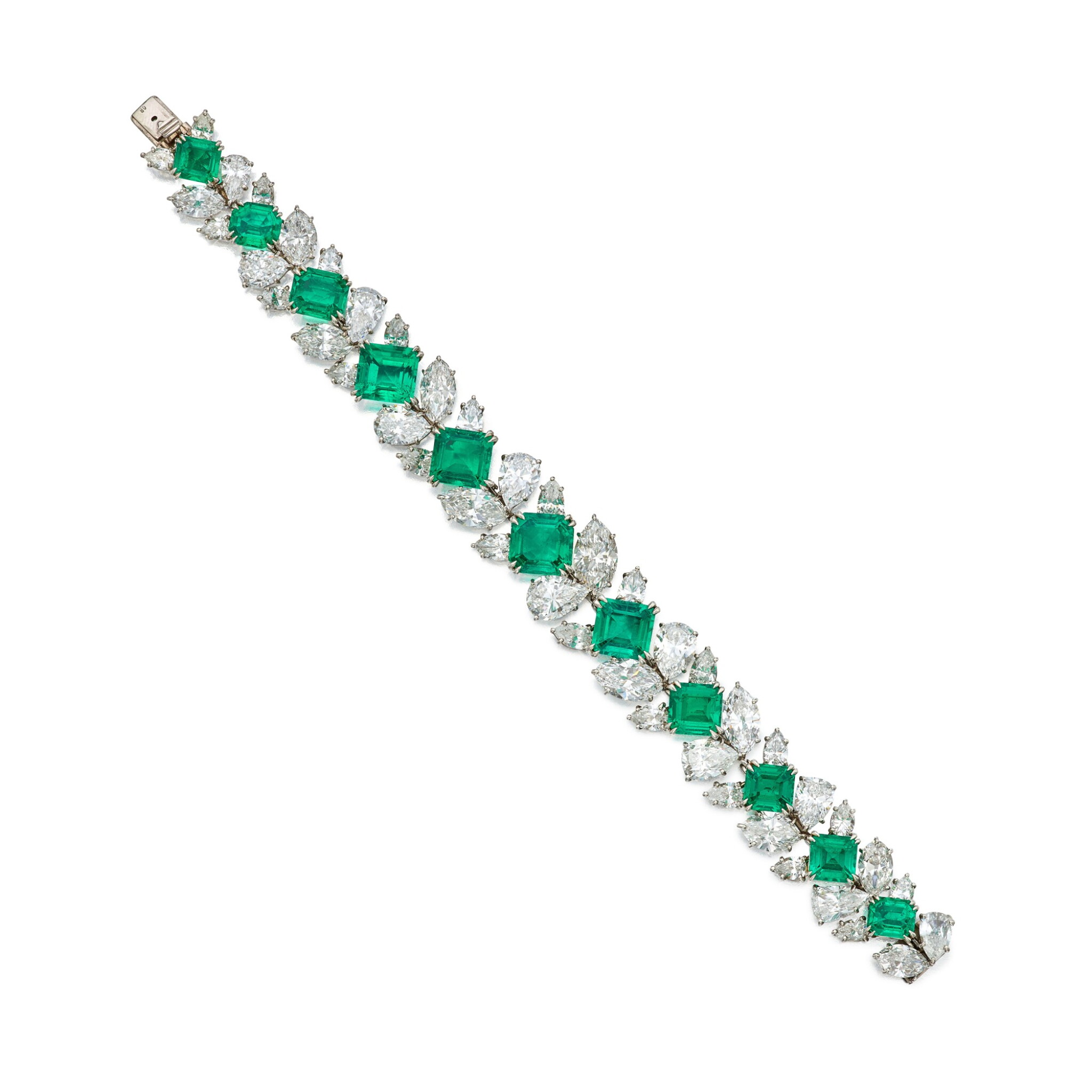 Harry Winston | Emerald and Diamond Bracelet 海瑞溫斯頓 祖母綠配鑽石手鏈 | Magnificent Jewels | 2021 | Sotheby's