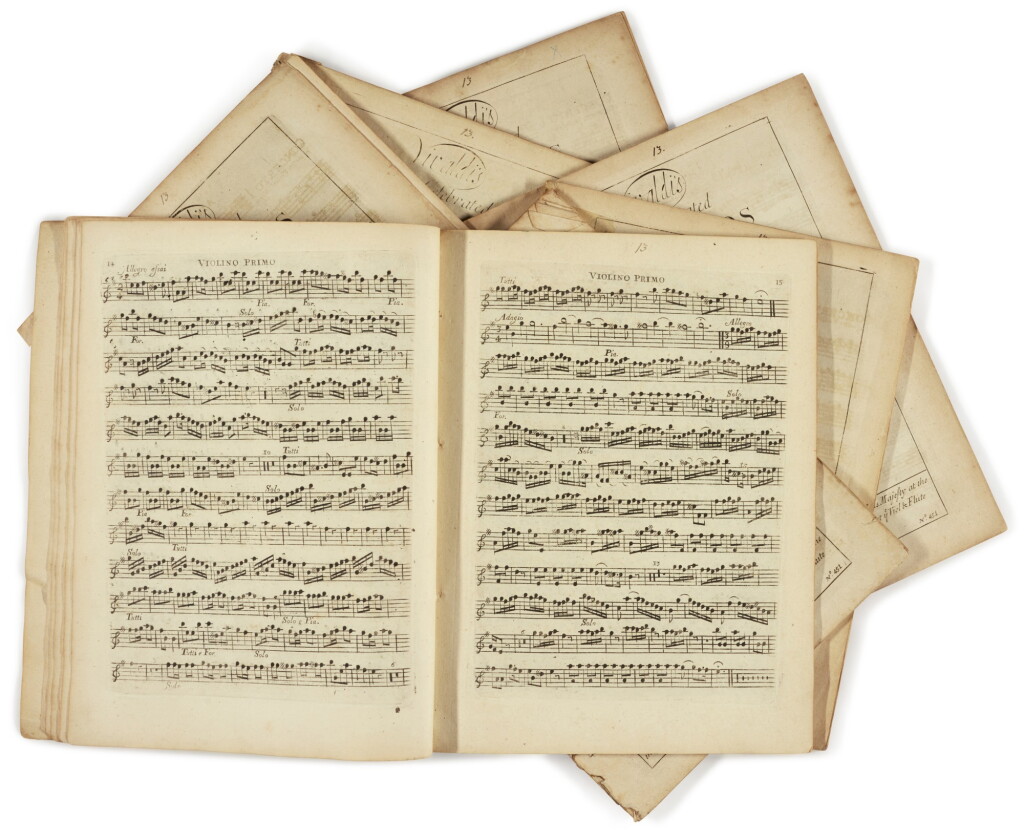 View full screen - View 1 of Lot 124. A. Vivaldi. Walsh edition of the Op.3 concertos ('L'estro armonico'), parts, 1732.