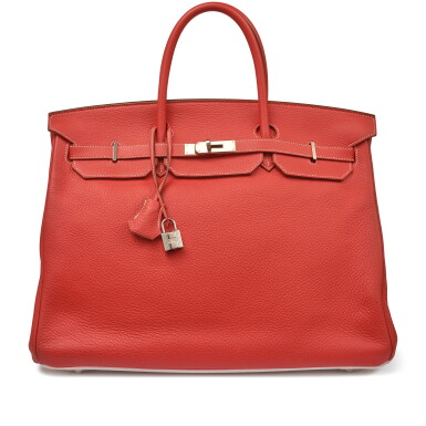 View full screen - View 1 of Lot 93. Limited Edition Sanguine and White Clémence Eclat Birkin 40 Palladium Hardware, 2011.