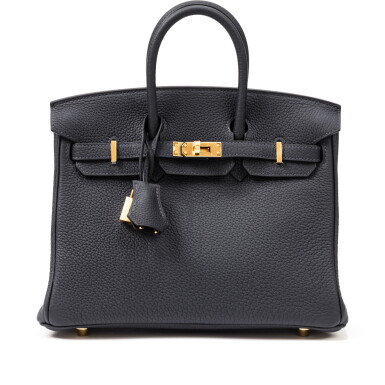 View full screen - View 1 of Lot 673. Bleu Nuit Togo Birkin 25 Gold Hardware, 2021.