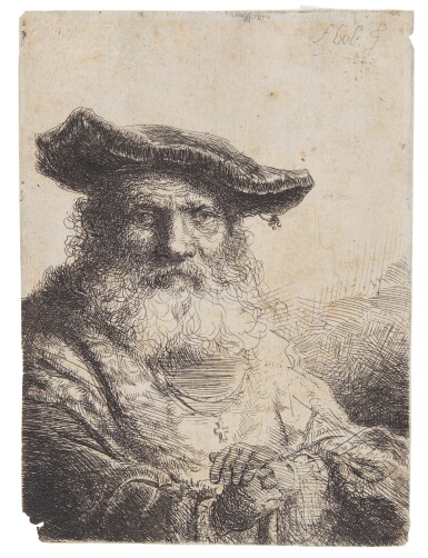 View full screen - View 1 of Lot 118. Old Man with a Flowing Beard and Cap (Hollstein 9).
