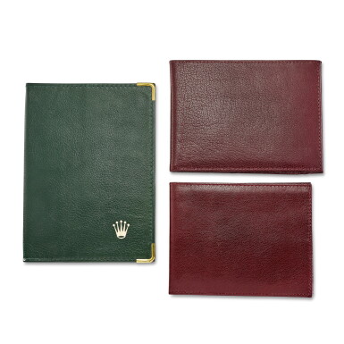 View full screen - View 1 of Lot 8081. A set of three leather wallets, Circa 1980 to 1990 | 勞力士 | 一套三件皮夾,約1980到1990年製.