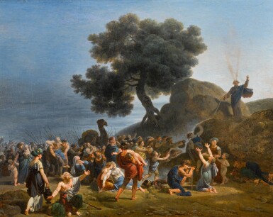 View full screen - View 1 of Lot 357. Moses striking the rock and drawing water for the Israelites.