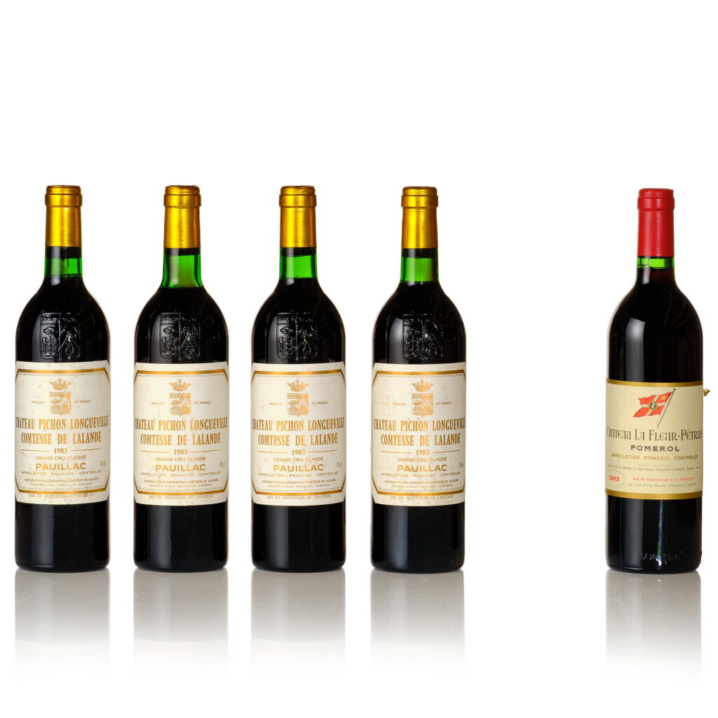 View full screen - View 1 of Lot 128. Pichon Longueville, Lalande and La Fleur Pétrus 1983 (5 BT).