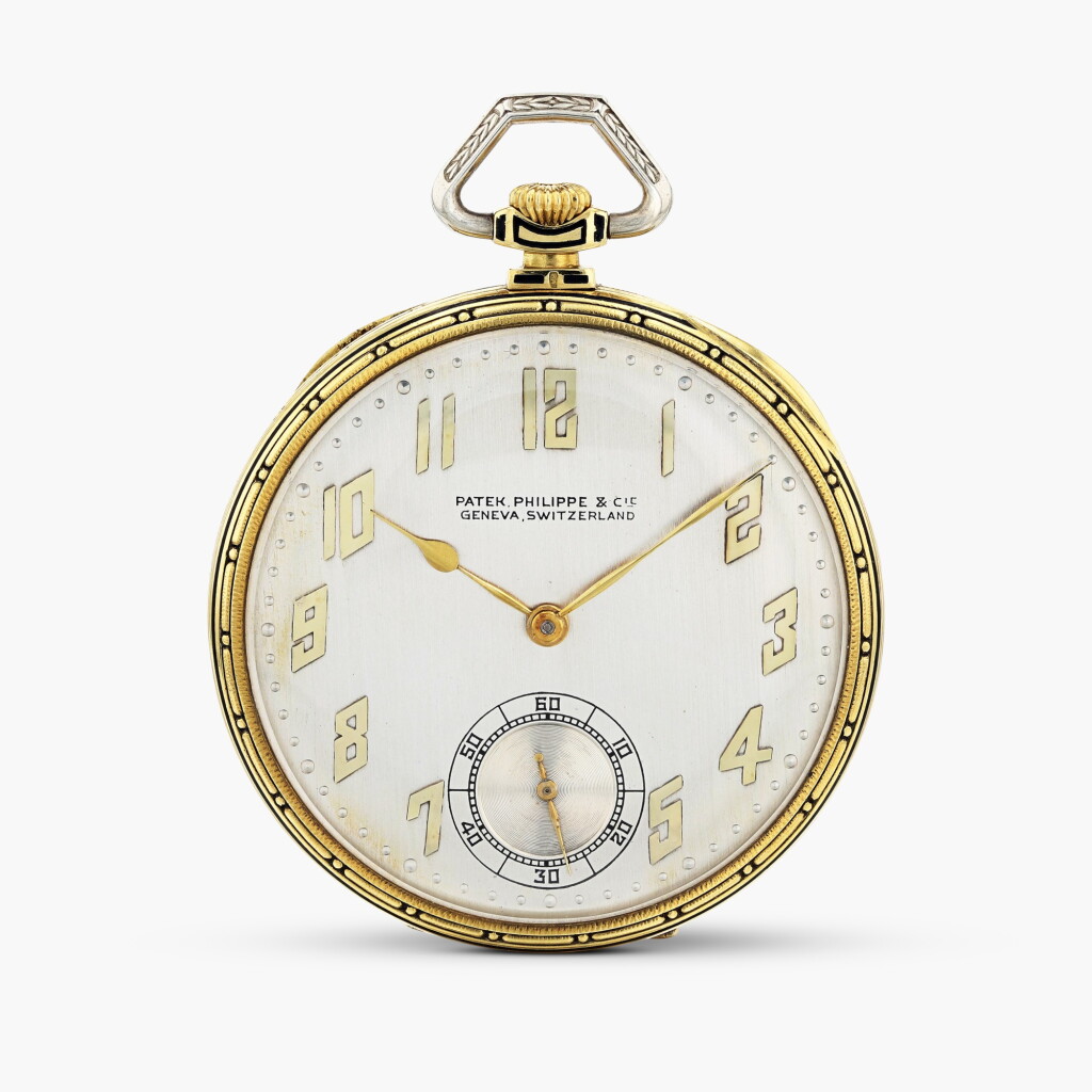 View full screen - View 1 of Lot 366. Yellow gold open-faced pocket watch, circa 1929.