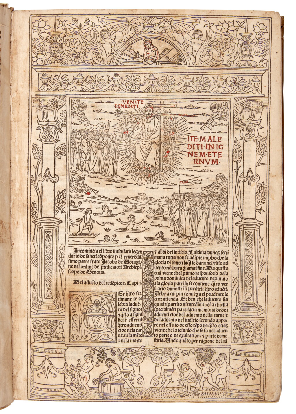View full screen - View 1 of Lot 86. Jacobus de Voragine, Legendario di Sancti, Venice, 1492, old velllum.