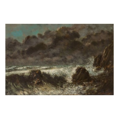 View full screen - View 1 of Lot 433. GUSTAVE COURBET | LA MER ORAGEUSE .