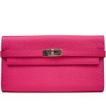 Rose Lipstick Chèvre Mysore Kelly Classic Wallet Palladium Hardware, 2010