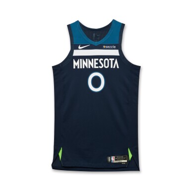 View full screen - View 1 of Lot 58. Donte DiVincenzo Minnesota Timberwolves 2025-2026 Game Worn Icon Edition Jersey.