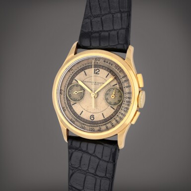 View full screen - View 1 of Lot 258. Reference 4072 | A yellow gold chronograph wristwatch | Made in 1937.