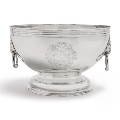 View full screen - View 1 of Lot 211. A GEORGE I SILVER PUNCH BOWL, JOHN CARNABY, NEWCASTLE, 1721.