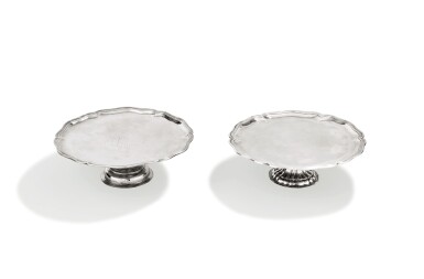 View full screen - View 1 of Lot 51. TWO ITALIAN SILVER CIRCULAR STANDS, GENOVA, CIRCA 1770 | DEUX PRÉSENTOIRS RONDS EN ARGENT, GÊNES, VERS 1770.