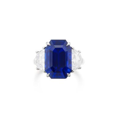 View full screen - View 1 of Lot 569. Sapphire and diamond ring.