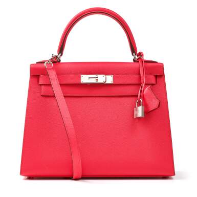 View full screen - View 1 of Lot 305. Rose Extreme Sellier Kelly 28cm in Epsom Leather with Palladium Hardware, 2019.
