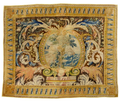 View full screen - View 1 of Lot 48. A Royal Louis XIV Savonnerie Fragmentary Carpet, Circa 1668-1688.