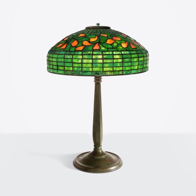 View full screen - View 1 of Lot 69. "Swirling Leaf" Table Lamp.