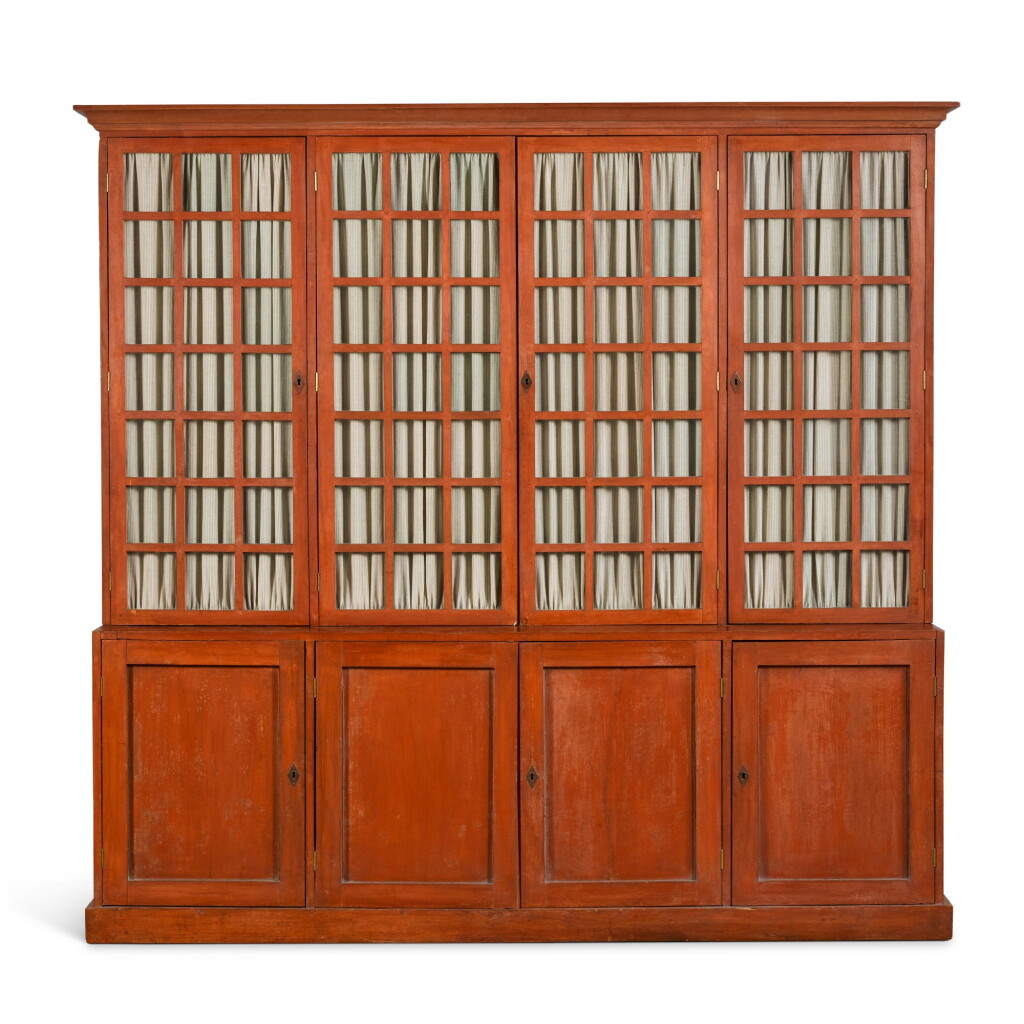 View full screen - View 1 of Lot 114. A PAINTED BOOKCASE, EARLY 20TH CENTURY.
