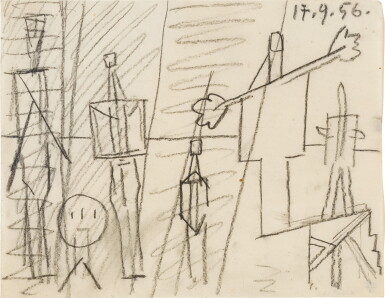 View full screen - View 1 of Lot 18. PABLO PICASSO | LE TREMPLIN (ÉTUDE).