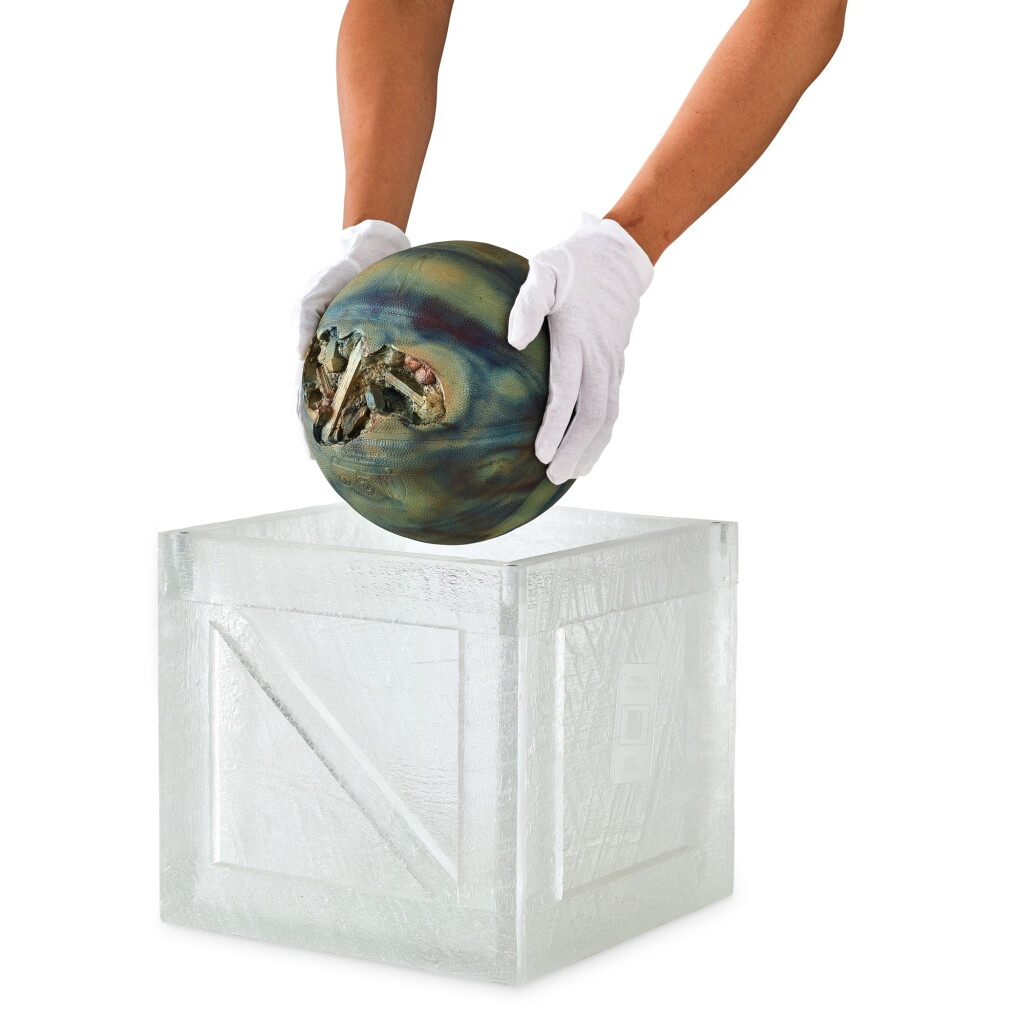 View full screen - View 1 of Lot 109. Bronze Eroded Basketball | 青銅腐蝕的籃球.