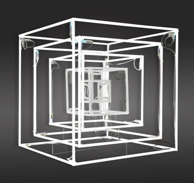 View full screen - View 1 of Lot 66. JEPPE HEIN | EXTENDED NEON CUBE 20/40/60/80/100.