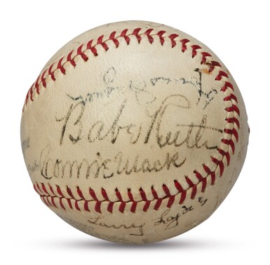 View full screen - View 1 of Lot 127. Baseball Hall of Fame | A signed baseball worthy of the Hall of Fame.