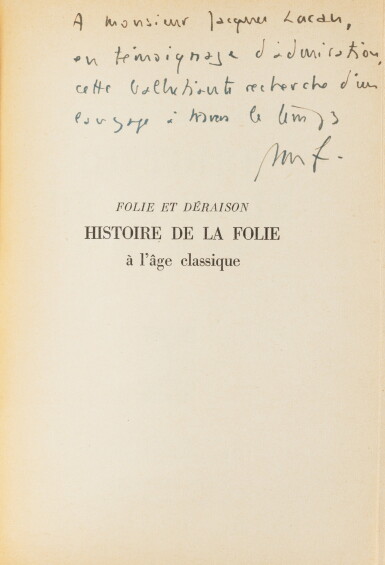 View full screen - View 1 of Lot 98. 2 ouvrages avec envoi à Jacques Lacan, 1961. Brochés..