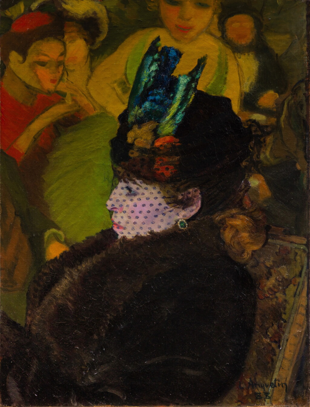 View full screen - View 1 of Lot 330. Femme à la voilette dans l'atelier du peintre.