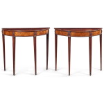 A Pair of George III Mahogany Demilune Pier Tables, circa 1770