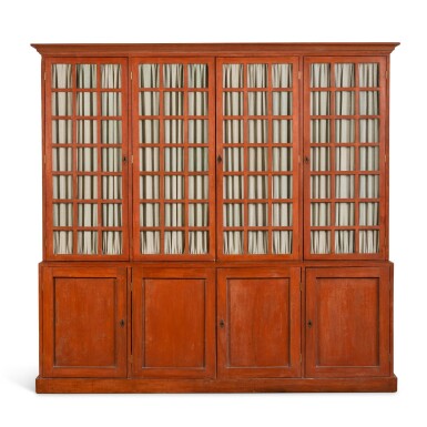 View full screen - View 1 of Lot 114. A PAINTED BOOKCASE, EARLY 20TH CENTURY.