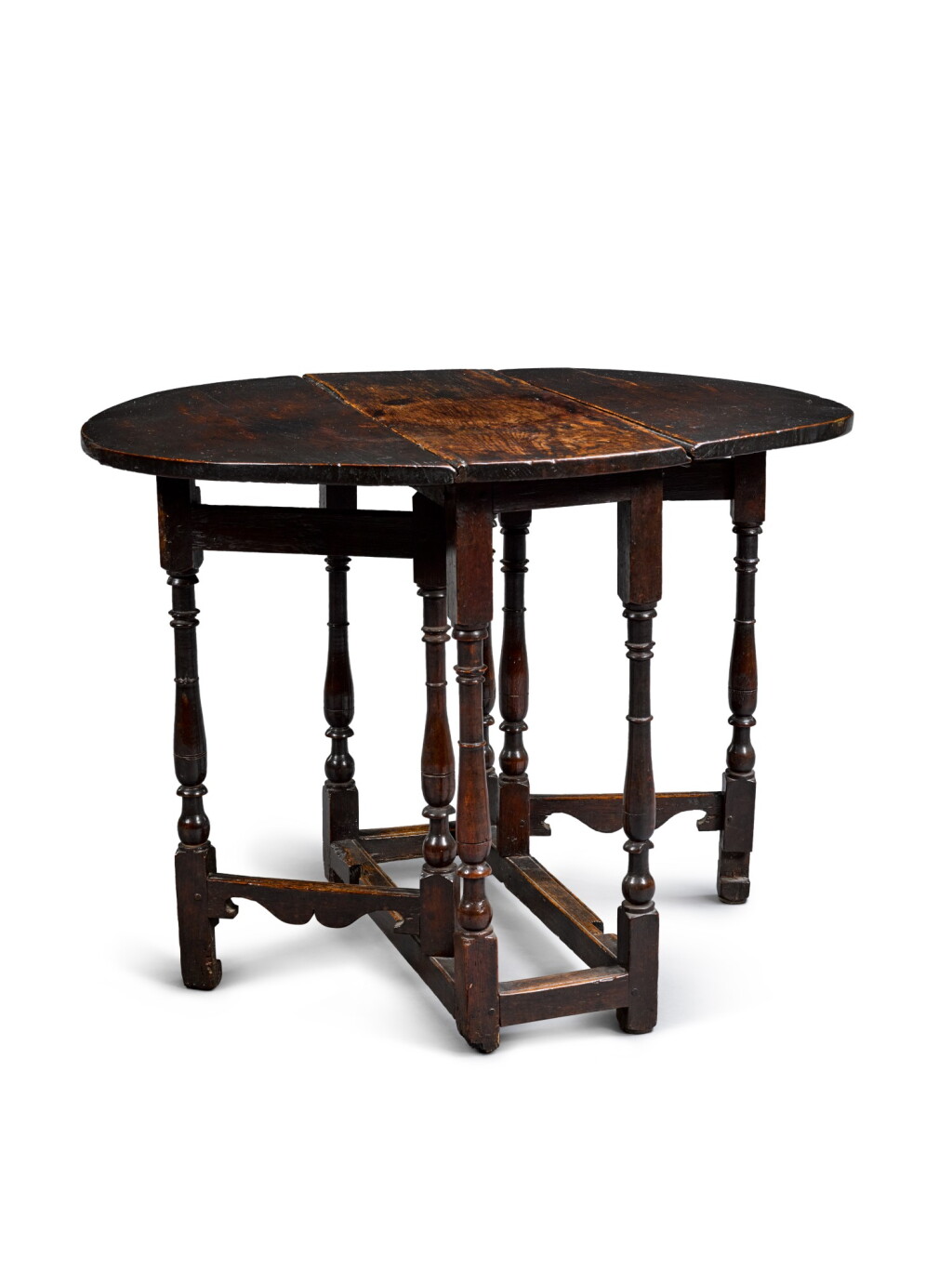 View full screen - View 1 of Lot 34. A small William and Mary oak gateleg table, late 17th century.