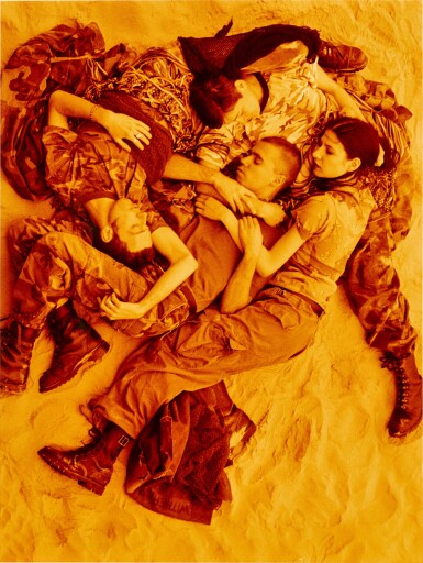 View full screen - View 1 of Lot 45. Lutz, Alex, Susanne & Christoph on Beach (Orange).