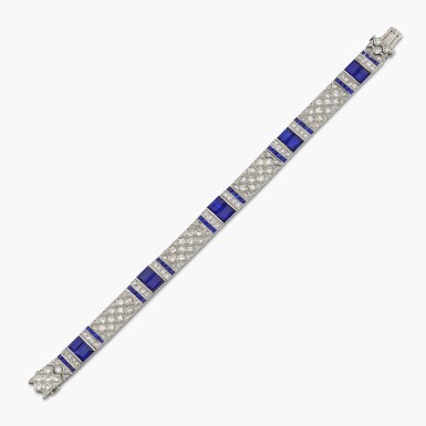 View full screen - View 1 of Lot 43. Sapphire and Diamond Bracelet.