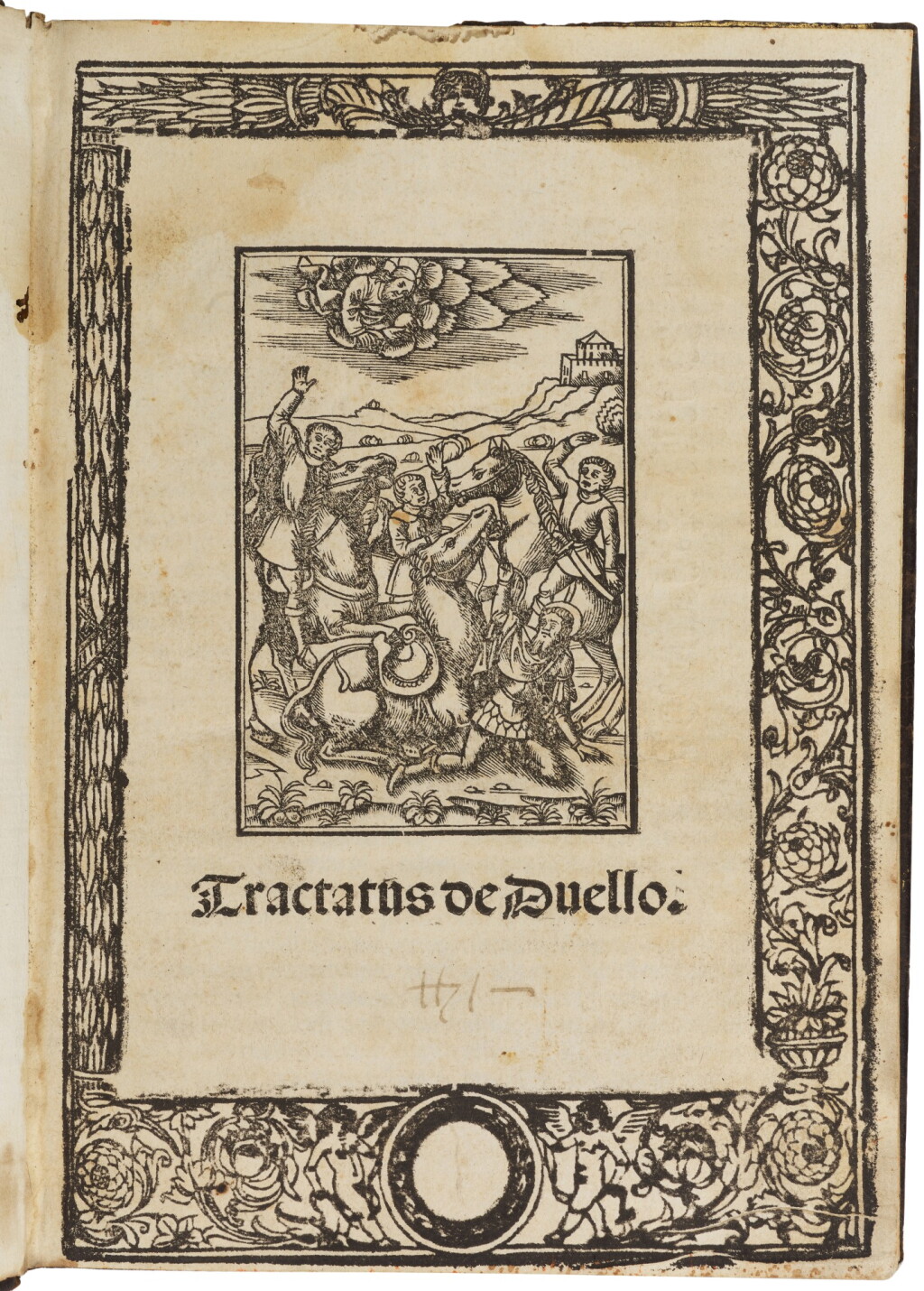View full screen - View 1 of Lot 70. Castillo, Tractatus de duello, Turin, 1525, later speckled calf.
