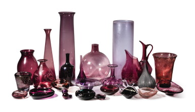 View full screen - View 1 of Lot 51. ARTIST UNKNOWN | GROUP OF TWENTY-SIX AMETHYST GLASS OBJECTS.