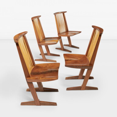 View full screen - View 1 of Lot 112. GEORGE NAKASHIMA | FOUR "CONOID" CHAIRS.
