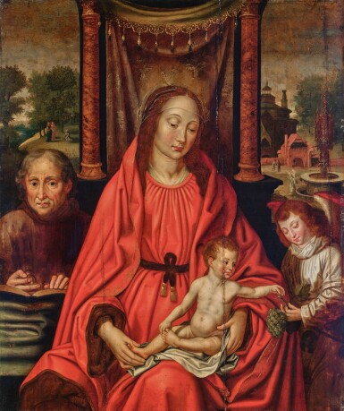 View full screen - View 1 of Lot 308. Holy Family with an Angel.