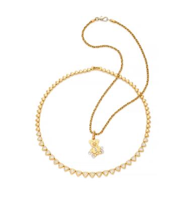 View full screen - View 1 of Lot 112. Two diamond necklaces (Due collane con diamanti).