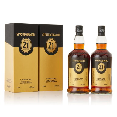View full screen - View 1 of Lot 9600. Springbank 21 Year Old 46.0 abv NV (2 BT70).