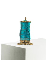 Pot couvert en porcelaine à glaçure turquoise et bronze doré de style Louis XV, la porcelaine Chine, dynastie Qing, XIXe siècle, la monture fin du XIXe siècle