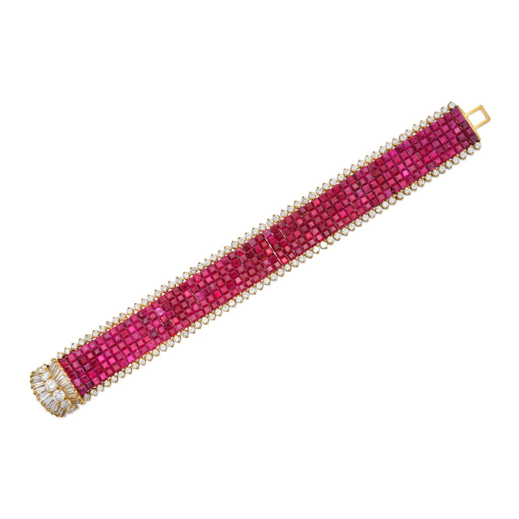 View full screen - View 1 of Lot 75. 'Mystery-Set' Ruby and Diamond Bracelet | 梵克雅寶 | 密鑲紅寶石及鑽石手鏈.