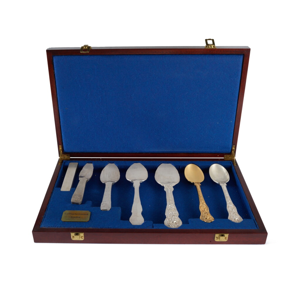 View full screen - View 1 of Lot 489. An English Silver Demonstration Set of Construction of Flatware, CJ Vander, London, 1993.
