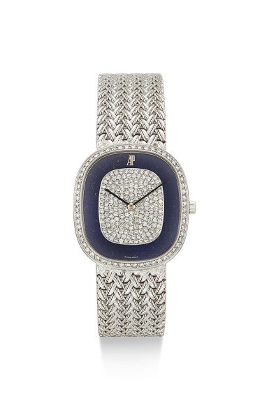 全螢幕檢視 - 查看8156AUDEMARS PIGUET | REFERENCE 14653BC, A WHITE GOLD AND DIAMOND-SET BRACELET WATCH WITH LAPIS LAZULI DIAL, CIRCA 2000的1